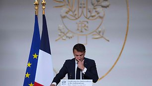 Prancūzijos prezidentas Emmanuelis Macronas / AURELIEN MORISSARD / AFP