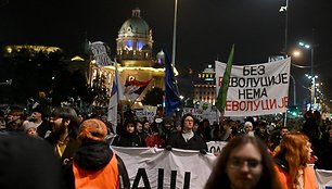 Protestai Serbijoje / OLIVER BUNIC / AFP