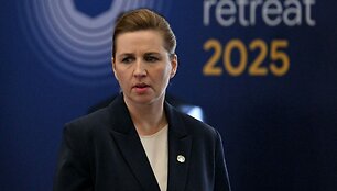 Danijos ministrė pirmininkė Mette Frederiksen / NICOLAS TUCAT / AFP