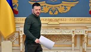 Ukrainos prezidentas Volodymyras Zelenskis / SERGEI SUPINSKY / AFP