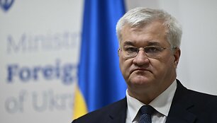 Ukrainos užsienio reikalų ministras Andrijus Sybiha / GENYA SAVILOV / AFP