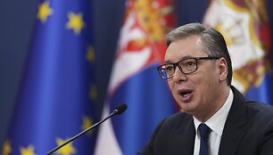 Serbijos prezidentas Aleksandaras Vučičius / Darko Vojinovic / AP
