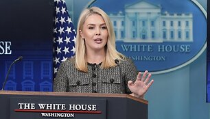Baltųjų rūmų spaudos sekretorė Karoline Leavitt / Alex Brandon / AP
