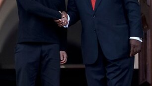 Cyrilas Ramaphosa su V. Zelenskiu / PHILL MAGAKOE / AFP