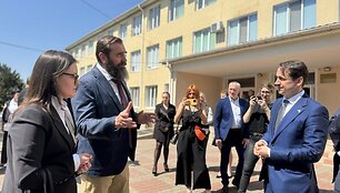 Požeminės slėptuvės&ndash;mokyklos Molodižnėje (Odesos sritis) atidarymo renginys / URM nuotr.