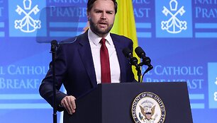 JAV viceprezidentas J. D. Vance'as / TING SHEN / AFP