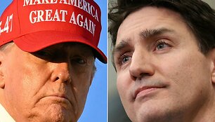 Donaldas Trumpas ir Justinas Trudeau / ROBERTO SCHMIDT DAVE CHAN / AFP