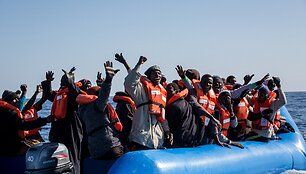 Migrantų valtis / FEDERICO SCOPPA / AFP