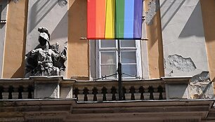 LGBTIQ vėliava Budape&scaron;te / ATTILA KISBENEDEK / AFP
