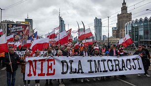 Lenkijoje vyko demonstracija prie&scaron; nelegalią imigraciją / WOJTEK RADWANSKI / AFP