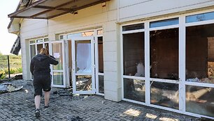 Rusijos dronų atakos padariniai / Alexei Konovalov / ZUMAPRESS.com