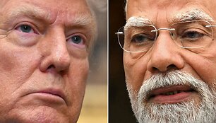 Donaldas Trumpas ir Narendra Modi / JIM WATSON SAJJAD HUSSAIN / AFP