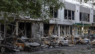 Rusų atakos Odesoje padariniai / OLEKSANDR GIMANOV / AFP
