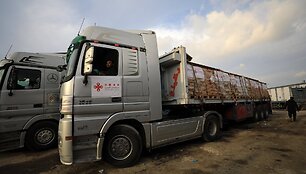 Humanitarinės pagalbos sunkvežimiai / CHINE NOUVELLE/SIPA / CHINE NOUVELLE/SIPA