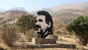 PKK įkūrėjo Abdullah Ocalano atvaizdas / SHWAN MOHAMMED / AFP