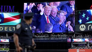 Donaldas Trumpas Niujorko &bdquo;Yankees&ldquo; rungtynėse / Brad Penner / IMAGN IMAGES via Reuters Connect