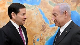 Marco Rubio ir Benjaminas Netanyahu / Haim Zach/Israel Gpo / ZUMAPRESS.com