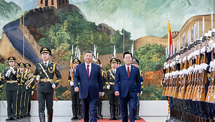 Lee Jae Myungas ir Xi Jinpingas / CHINE NOUVELLE/SIPA / CHINE NOUVELLE/SIPA