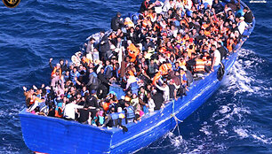 Migrantų valtis  / HO / AFP