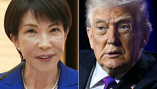 Sanae Takaichi ir Donaldas Trumpas / CARL COURT SAUL LOEB / AFP