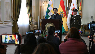Spaudos konferencija Bolivijoje / AIZAR RALDES / AFP