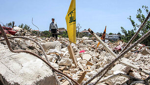 &bdquo;Hezbollah&ldquo; vėliava / MAHMOUD ZAYYAT / AFP