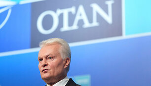 Prezidentas Gitanas Nausėda NATO vir&scaron;ūnių susitikime Ankaroje / Alastair Grant / via REUTERS