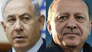 B. Netanyahu ir R. T. Erdoganas / RONEN ZVULUN OZAN KOSE / AFP
