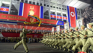 Karinis paradas &Scaron;iaurės Korėjoje / KCNA / via REUTERS