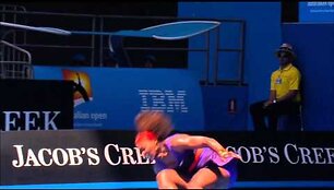 VIDEO kadras: Serena Williams patyrė traumą