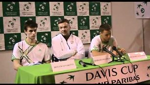 VIDEO kadras: R.Berankio, R.Balžeko ir D.&Scaron;akinio komentarai po dvejetų mačo Daviso taurėje Estijoje