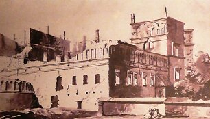 Pranci&scaron;kaus Smuiglevičiaus pie&scaron;inyje - Valdovų rūmų griuvėsiai