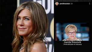 Jennifer Aniston „Instagram“ „istorijoje“ – ir Ingridos Šimonytės atvaizdas