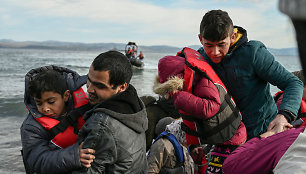 Pabėgėliai iš Sirijos, per Turkiją atvykę į Lesbo salą