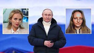 Vladimiras Putinas ir jo dukros Katerina Tichonova ir Marija Voroncova / &bdquo;Scanpix&ldquo; nuotr. ir stopkadras