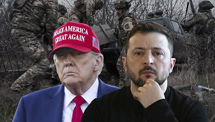 Volodymyras Zelenskis ir Donaldas Trumpas 