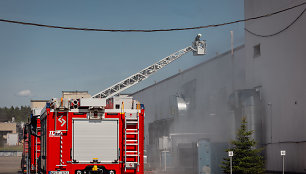 Gaisras „Pergalės“ saldainių fabrike