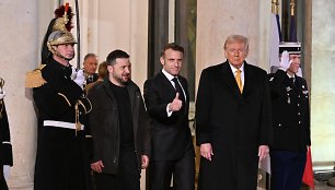 Volodymyras Zelenskis, Emmanuelis Macronas ir Donaldas Trumpas