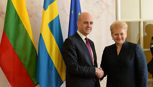 &Scaron;vedijos ministras pirmininkas Fredrikas Reinfeldtas ir Lietuvos prezidentė Dalia Grybauskaitė 
