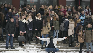 Mokinių protestas Vilniaus „Laisvės“ gimnazijoje