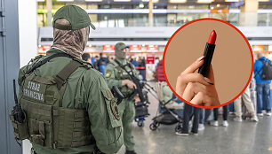 Var&scaron;uvos oro uoste moteris lūpdažiu užsira&scaron;ė žodį &bdquo;bomba&ldquo;