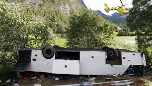 Norvegijoje sudužo turistų autobusas