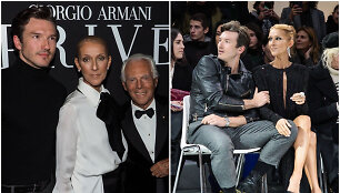 Dainininkė Celine Dion ir &scaron;okėjas Pepe Munoz. Centre &ndash; dizaineris Giorgio Armani.