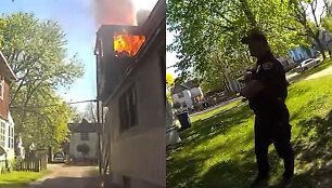 Policininkas sugavo per langą i&scaron;mestą kūdikį