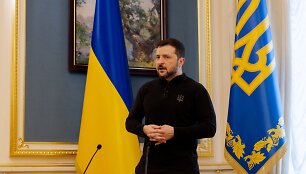 Ukrainos prezidentas Volodymyras Zelenskis / TETIANA DZHAFAROVA / via REUTERS