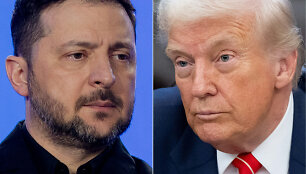 Volodymyras Zelenskis ir Donaldas Trumpas / TETIANA DZHAFAROVA SAUL LOEB / AFP