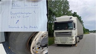 Švedijoje sustabdytas Lietuvos įmonės sunkvežimis