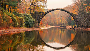 Rakotzbrücke, dar žinomas kaip Devil’s Bridge (Velnio tiltas)