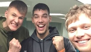 Kristapas Porzingis, Willy Hernangomezas ir Mindaugas Kuzminskas