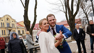 Eglės Straleckaitės ir Justino Daugėlos vestuvių akimirka